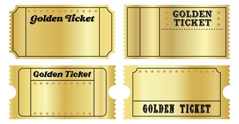 10 Best Printable Blank Tickets PDF for Free at Printablee | Golden ticket template, Golden ...