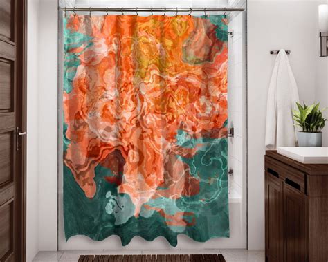 Abstract Art Shower Curtain Contemporary Bathroom Decor - Etsy