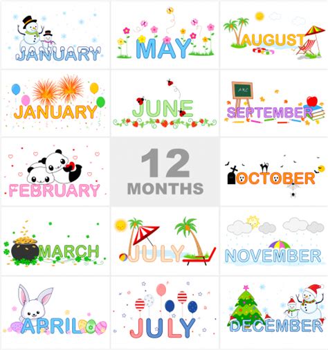 Months of the Year Printable Visual Aid - KidsPressMagazine.com | Months in a year, Classroom ...