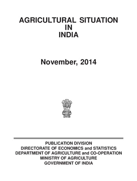 (PDF) AGRICULTURAL SITUATION IN INDIA PUBLICATION DIVISION DIRECTORATE ...