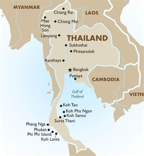 Mapa de Tailandia y sus ciudades | Siamtrails