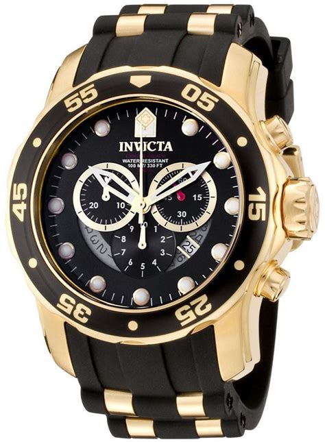 Invicta Pro Diver Chronograph Black Semi-Transparent Dial Men's Watch ...