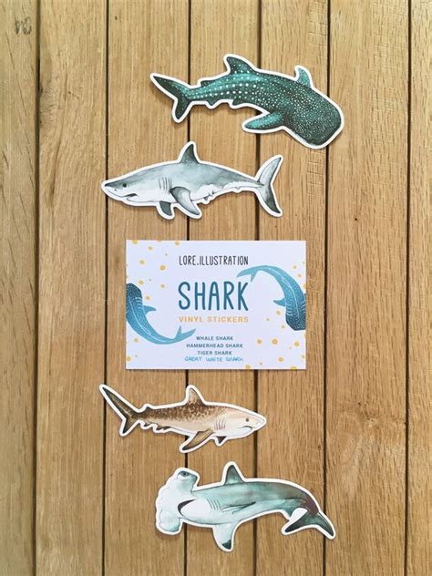 Shark Stickers Vinyl Stickers Shark Ocean life Plastic | Etsy