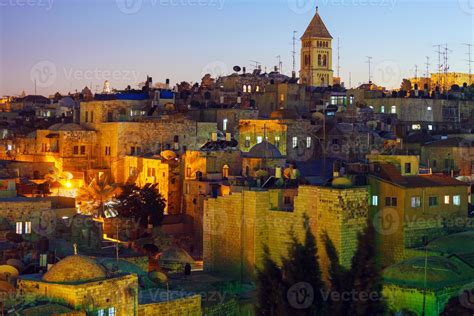 Jerusalem Old City at Night, Israel 1185047 Stock Photo at Vecteezy