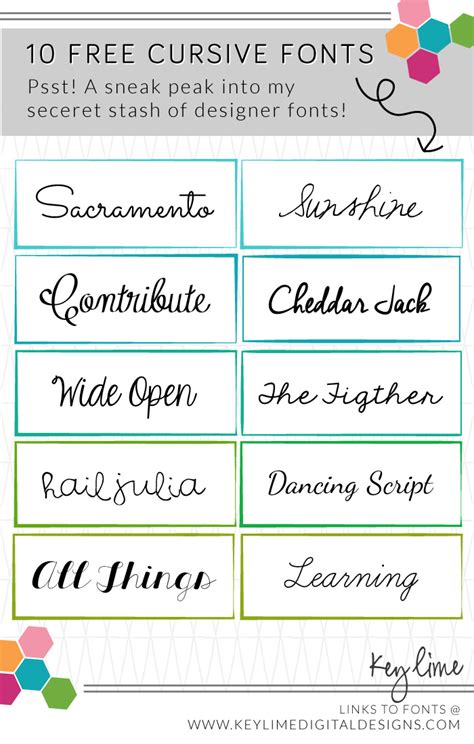 Cursive-Fonts - Kendra John Designs