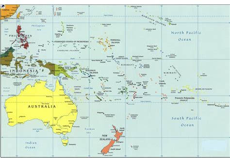 Printable Oceania Map Labeled - Goimages I