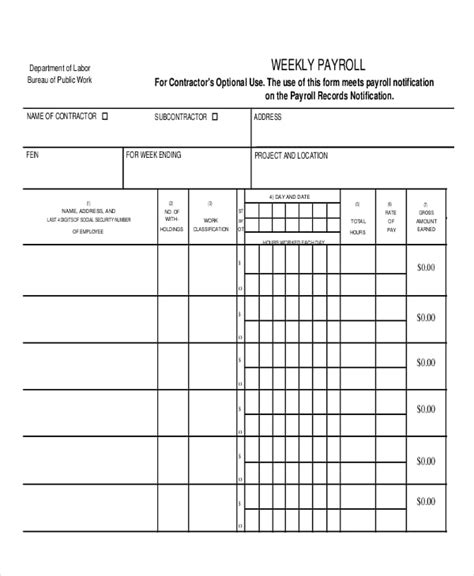 Monthly Payroll Sample Format | PDF Template