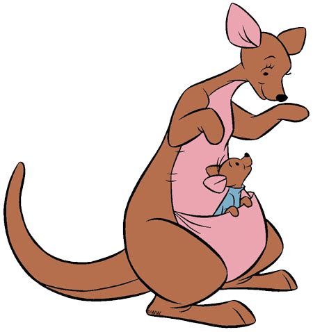 Cute Cartoon Kangaroo with Baby