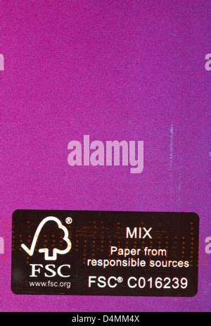 FSC Mix paper from responsible sources logo on purple pink envelope Stock Photo - Alamy