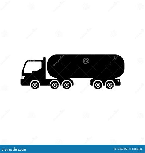 Tank Truck Silhouette Vector Icon. Tanker Truck Sign Symbol Design Stock Vector - Illustration ...