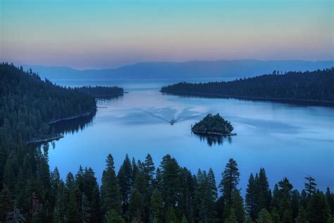 Emerald Bay and Fannette Island at Sunset Photograph by Andy Konieczny - Pixels