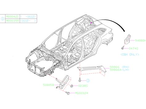 Subaru Outback Gusset Complete Side. (Front). LH - 50825AL00A9P ...