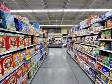 Walmart Grocery Store Interior Looking Ahead Cereal Aisle Editorial ...