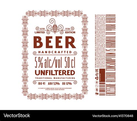 Template decorative label for craft beer Vector Image