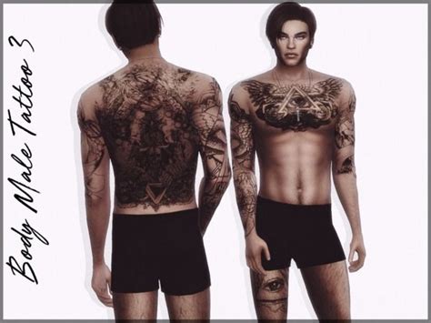 sims 4 cc // custom content tattoo accessories // The Sims Resource // Reevaly's Body Male ...