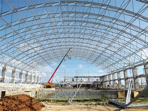 Prefab Arch Steel Space Frame Steel Dome Roof Construction Structure - Buy Steel Roof ...