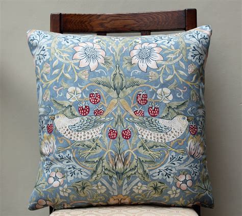 william-morris-strawberry-thief-slate-cushion – Arts and Crafts Living