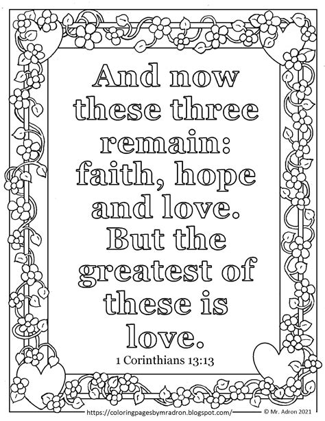 1 Corinthians 13 4 8 Coloring Pages