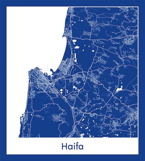 Premium Vector | Haifa Israel Asia City map blue print vector illustration