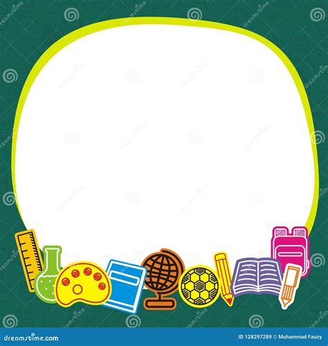 Cute Frame Background with School and Student Theme Stock Vector - Illustration of math, design ...