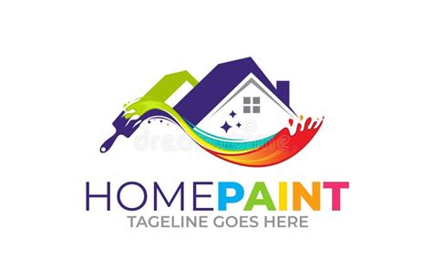 Home Colored Paintings Logo Design Stock Vector - Illustration of brush, painting: 190120863