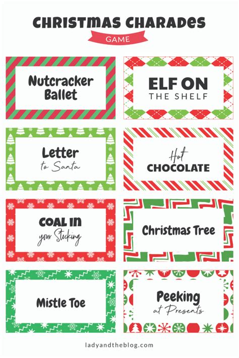 Christmas Charades Party Game - Free Printable For The Holiday