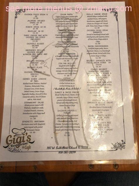 Menu at Gigi's Restaurant & Cafe, Edcouch