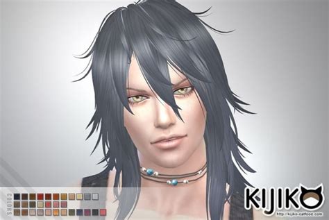 Kijiko Sims: Shaggy Hair long hair version for him - Sims 4 Hairs