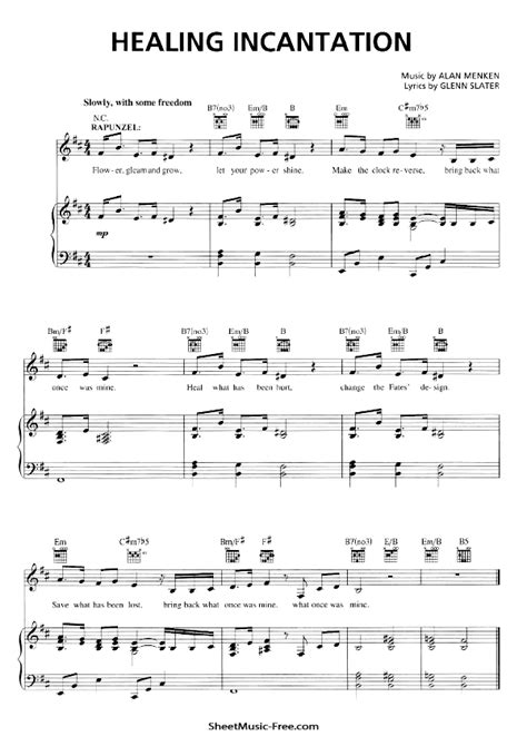 Download Healing Incantation Sheet Music PDF from Tangled – Download