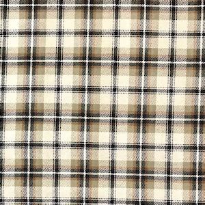 Cream & Tan Trent Plaid Flannel Fabric by the Yard 100% Cotton Printed ...