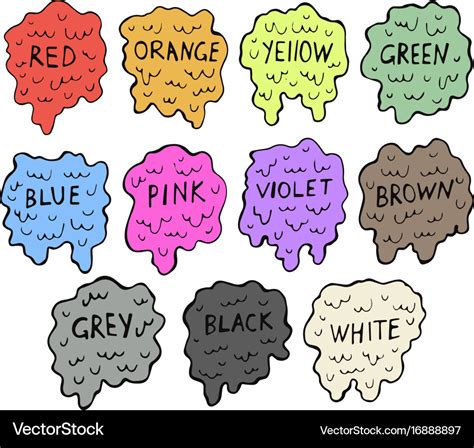 Cartoon colour splashes set Royalty Free Vector Image