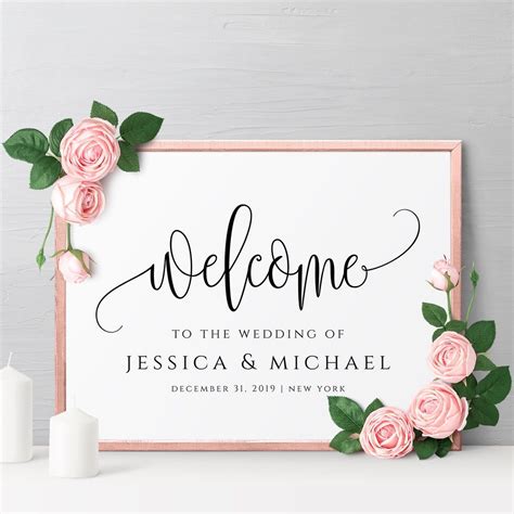 Rustic Wedding Welcome Sign Template | Wedding templates, Template free ...