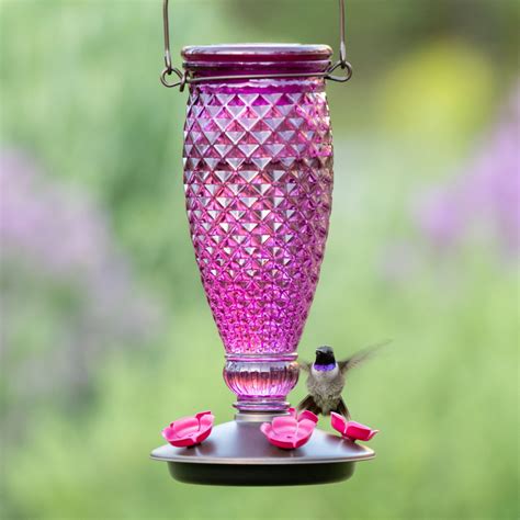 Perky-Pet Diamond Wine Top-Fill Glass Hummingbird Feeder - Walmart.com ...