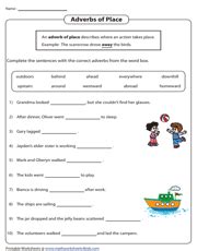 adverb worksheets for elementary school printable free k5 learning - grade 4 adjectives and ...