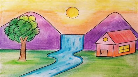 Landscape Drawing Ideas For Kids - Image to u