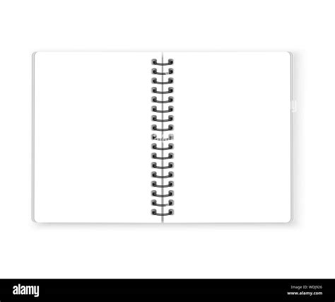Open spiral notebook on white background vector Stock Vector Image & Art - Alamy