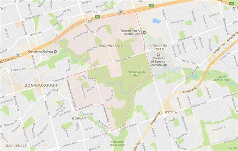 Morningside neighbourhood Toronto map - Map of Morningside neighbourhood Toronto (Canada)