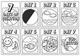 Creation Day By Coloring Pages  coloring Bible sketch template