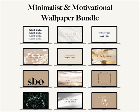 Minimalist & Motivational Wallpaper Bundle for Small Business | Etsy