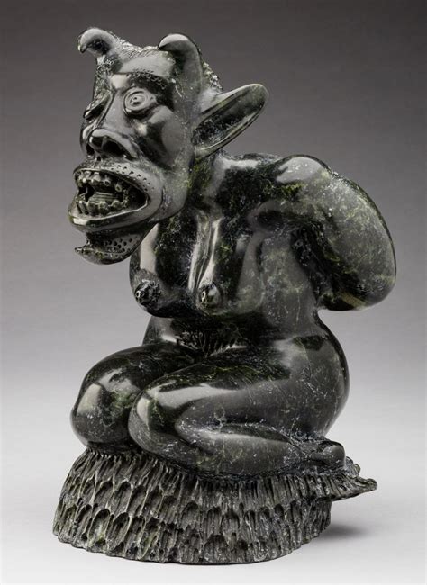 CHARLIE UGYUK (1931-1998) TALOYOAK (SPENCE BAY), Kneeling Female Demon ...