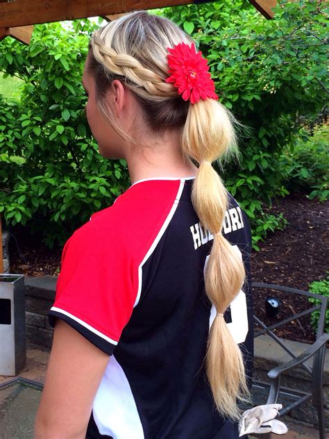 Softball hair softball hairstyles | Sporty hairstyles, Sports hairstyles, Game day hair