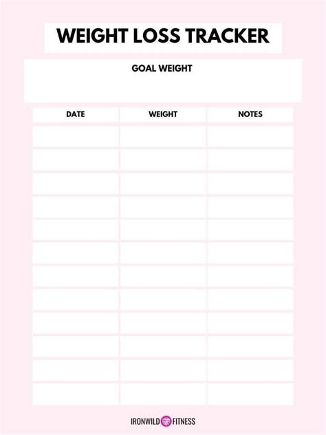 The Best Weight Loss Tracker Printable | Tristan Website