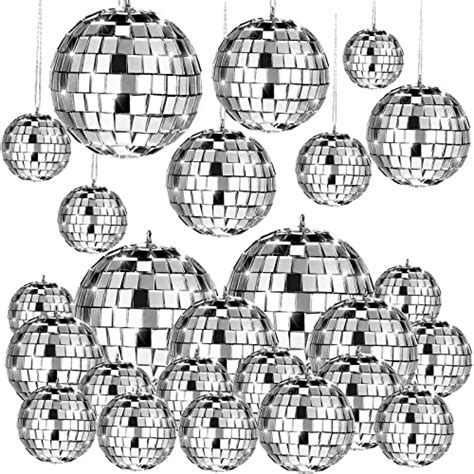 20 Pcs Hanging Mirror Disco Ball Ornaments Glass Disco Balls Decoration ...