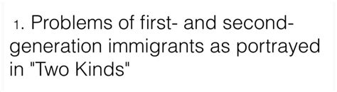 Problems of first- and second-generation immigrants | Chegg.com