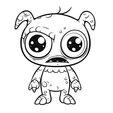 Coloring Pages Of A Cartoon Looking Monster Outline Sketch Drawing Vector, Weird Drawing, Weird ...