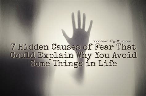 7 Hidden Causes of Fear That Could Explain Why You Avoid Some Things in Life - Learning Mind