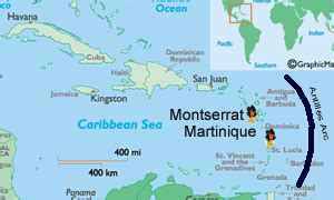 The Soufriere Hills volcanic eruptions on the island of Montserrat.