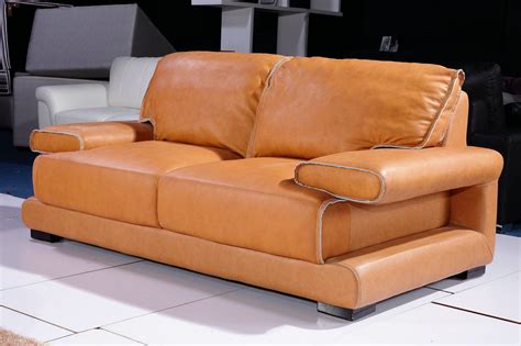 Mural of Orange Leather Couch Furniture | Leather couch furniture ...