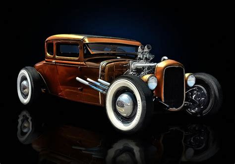 Golden Brown Hot Rod Digital Art by Rat Rod Studios - Pixels