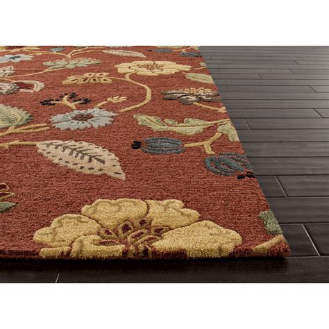 Jaipur Rugs Transitional Floral Pattern Red/Multi Wool Area Rug BL05 ...